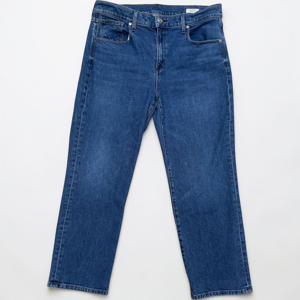 AYR The Frenchie Jeans 33 Blue Straight Leg High Rise Classic Normcore Med Wash